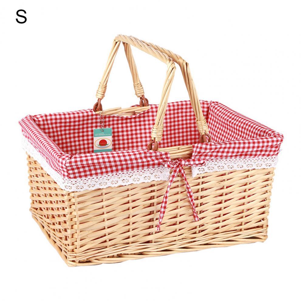 Fruit Basket Great Picnic Storage Rattan Basket Practical Rattan Basket: B / L