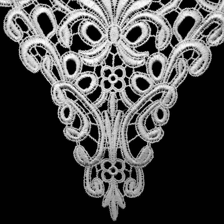 3D hermosa flor negra tela encaje cinta cuello bordado adornos apliques tela parches de costura vestido