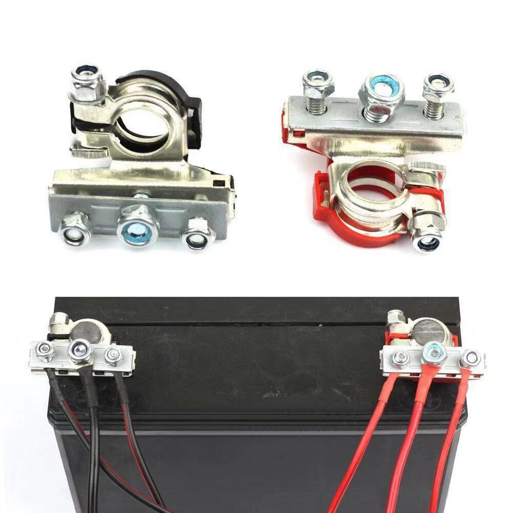Battery Terminal Connectors with 3 Way, Top Post Battery Terminal Ends Copper Plate Positive and Negative Applicated in Car,Boat