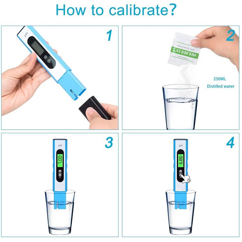 Ph Meter, Digital Water TDS Meter 0.01 Resolution TDS PH EC Temperature 4 in 1 Set for Swimming Pool Aquarium