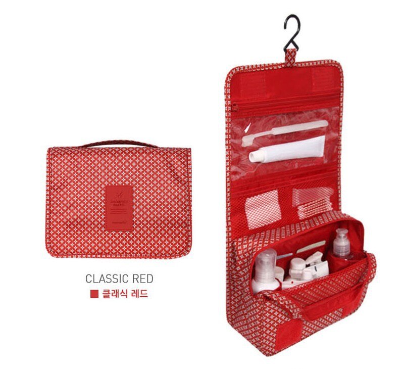 Waterproof Packing Cubes Travel Large Capacity Storage Bag Portable Hook Wash Cosmetic Bag Travel Accessories: Red Star