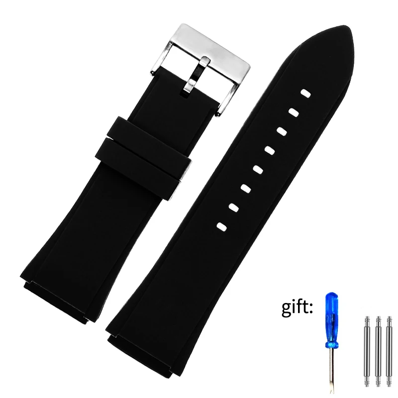 Pulseira de relógio para relógio GUESS U0247G3 W1058G2 W0040G3 azul preto pulseira de relógio de borracha de silicone de alta qualidade 22mm: White black