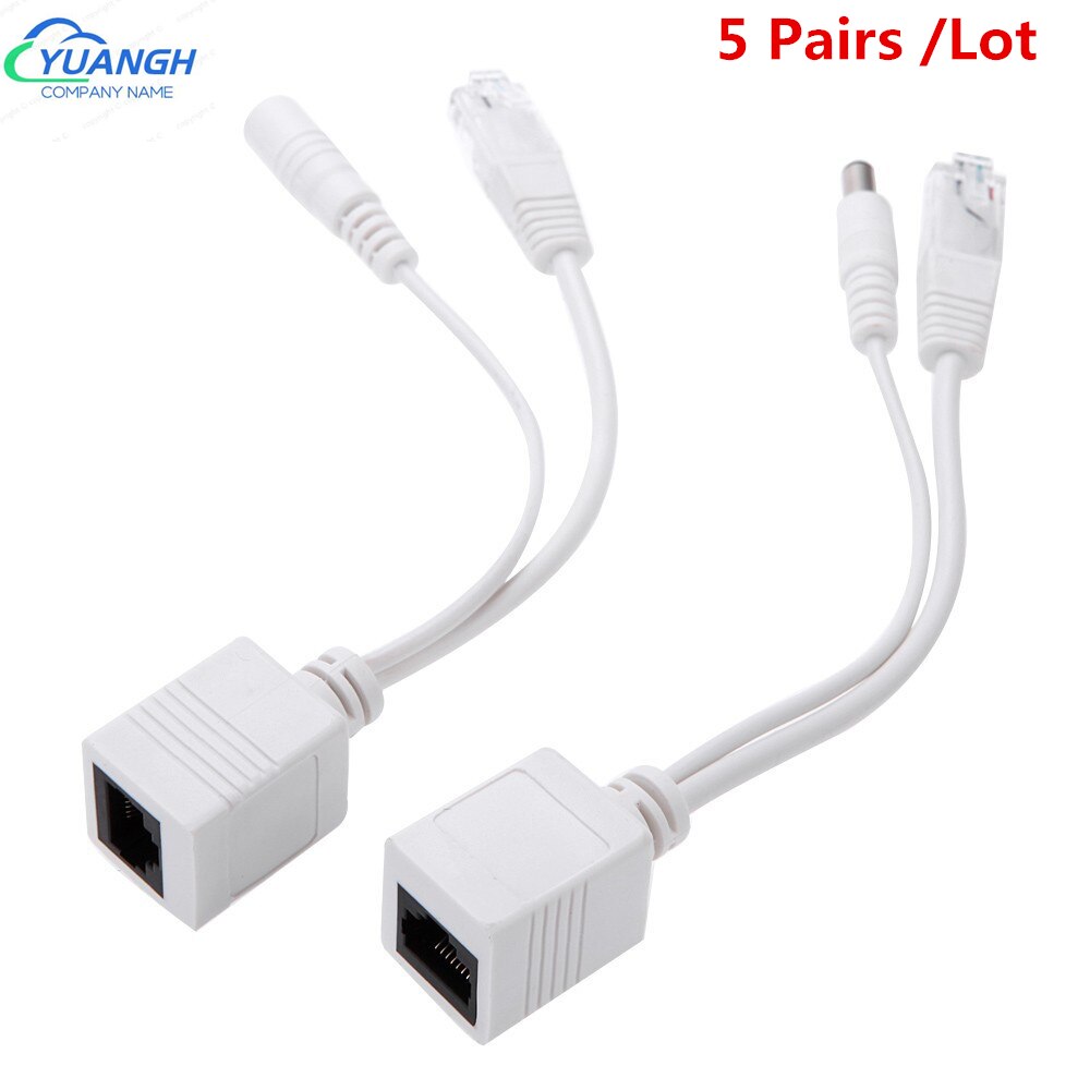 RJ45 Injector POE Splitter Adapter Cable Kit Passive Power Over Ethernet 12-48V For IP CCTV Camera