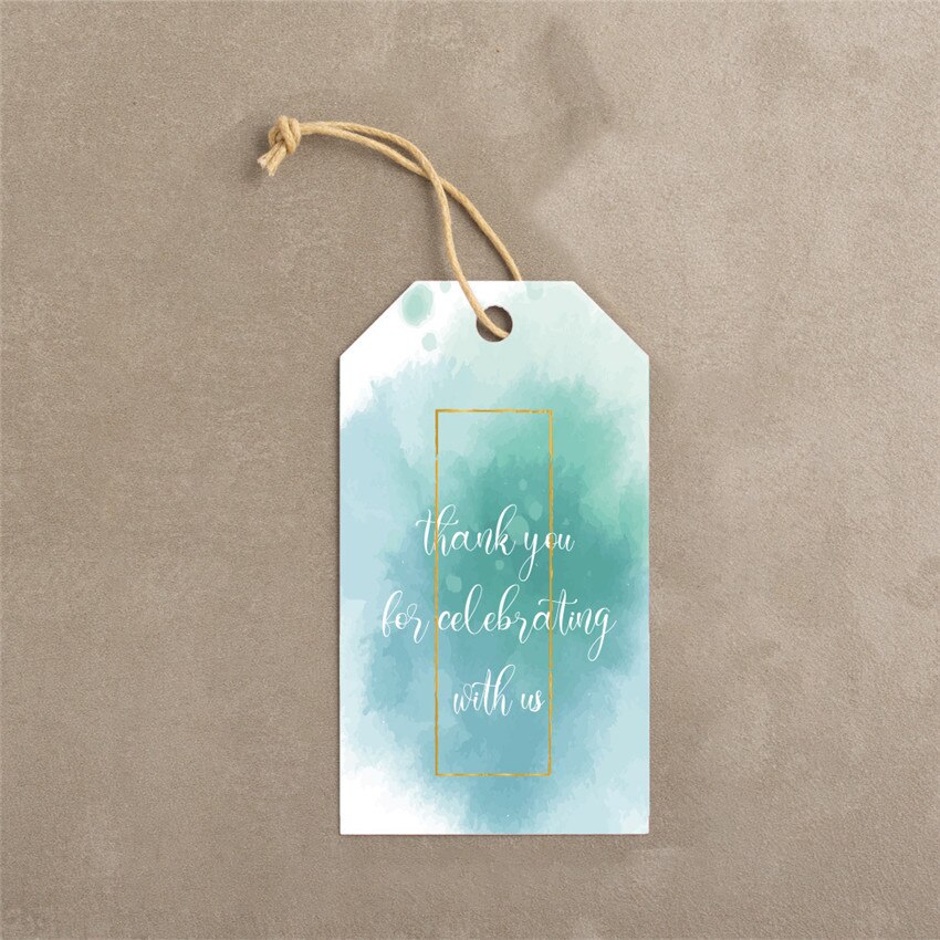 50pcs Watercolor Thank you Tags paper Lables Decor Hang Tags Thank you card wedding party DIY Crafts Label: Style 4