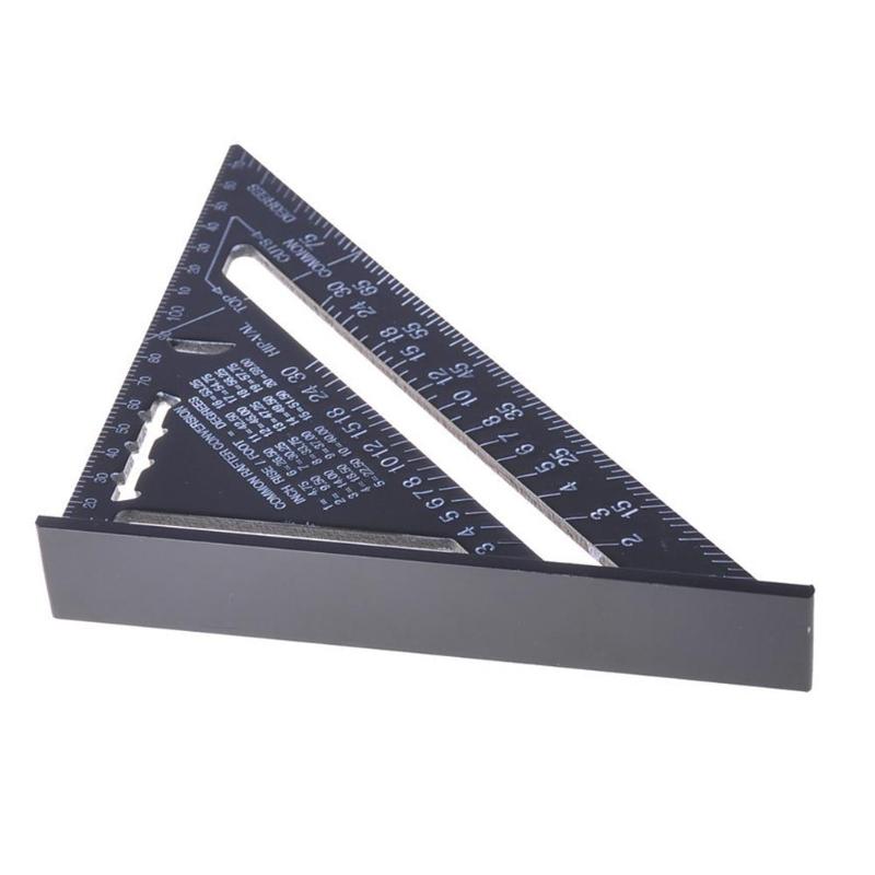 7/12 tommers trekant vinkellinjal vinkelmåler trebearbeiding multifunksjonsverktøy hurtiglest firkantet layout måler som måler aluminiumslegering
