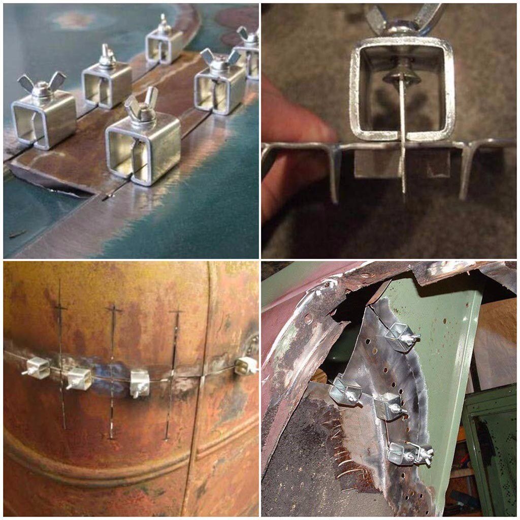 8Pcs Butt Welding Clamps Auto Car Body Metal Sheet Plate Butt Joint Welding Soldering Clamp Sheet Metal Locator Clip Holder