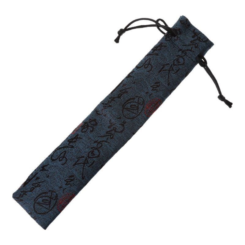Chinese Kalligrafie Stijl Decoratieve Folding Hand Fan Tas Stofdicht Houder Protector Pouch Case Cover voor Party Festiva: Blauw