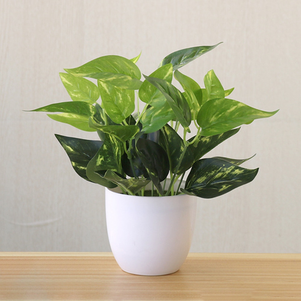 Fresh Artificial Foliage Plant Potted Bonsai Wedding Party Mall Desktop Decor