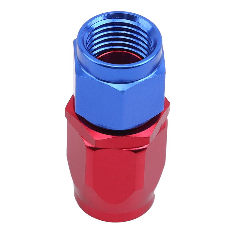 Lige drejelig olie brændstof fitting adapter rørsamlinger aluminium bil stik sort-rød slange ende fitting  an6