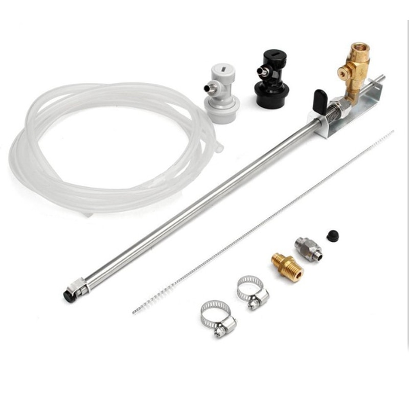 Beer Keg CO2 Carbonation Kit Stainless Steel Counter Pressure Filling Bottle Filler Ball Lock Connector Barware Tools: Default Title