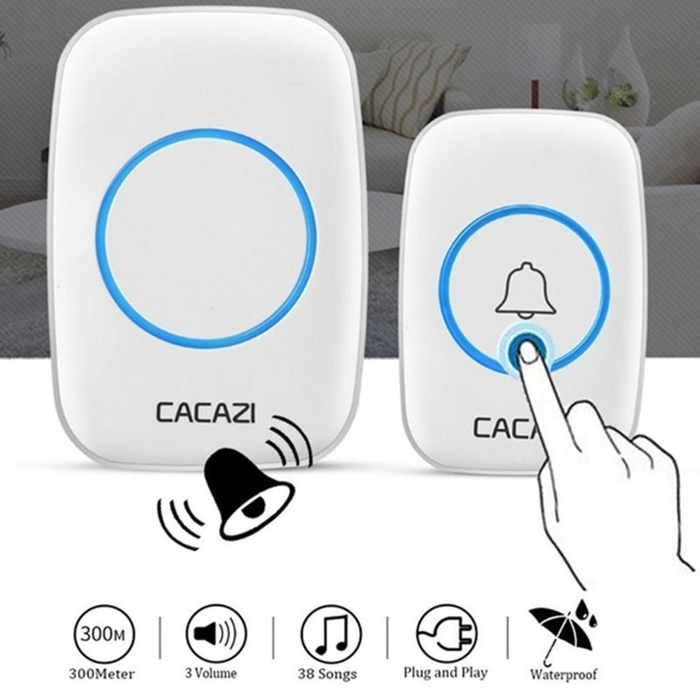 110DB Draadloze Deurbel Waterdicht 300M Remote Eu Au Uk Us Plug Smart Deurbel Batterij 1 Knop 1 2 3 Ontvanger