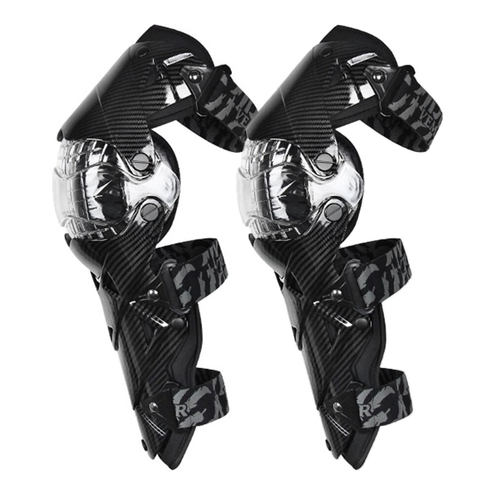 Rodilleras rosas para motocicleta para mujer, protectores de rodilla para Moto, Motocross: E-18 Black