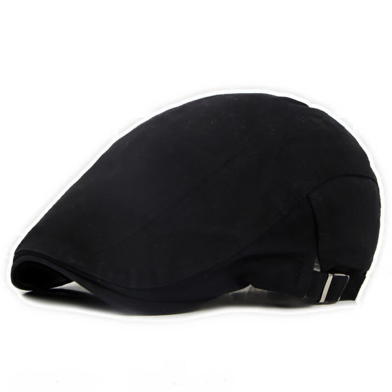 Local stock Solid Cotton Gatsby Cap Mens Ivy Hat Golf Driving Summer Sun Flat Cabbie Newsboy: Black