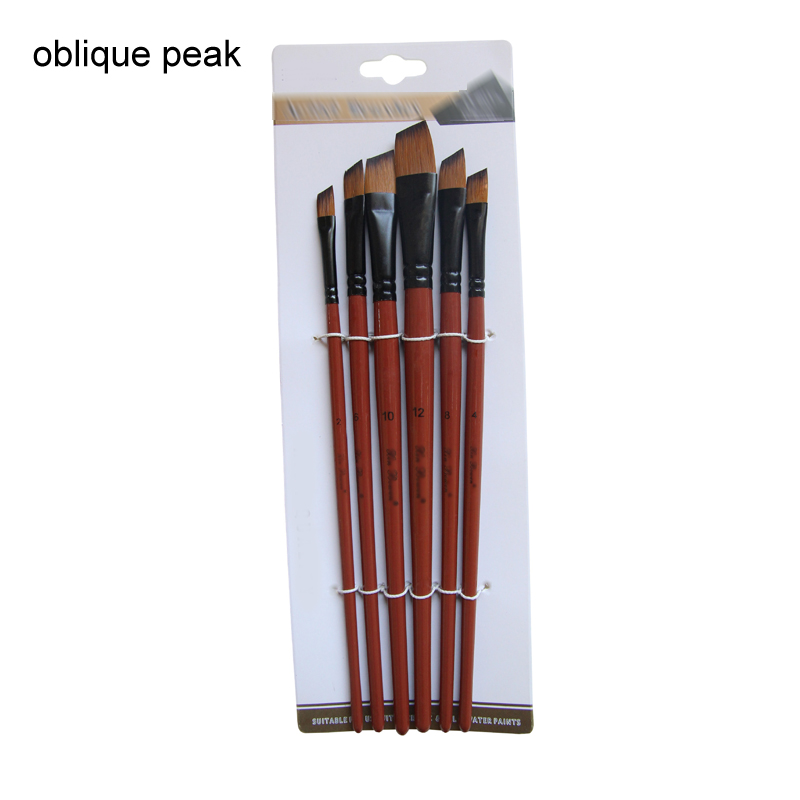Desenho material de arte pintura artesanato náilon cabelo arte modelo de pintura por número caneta pincéis artista pincéis conjunto: oblique peak