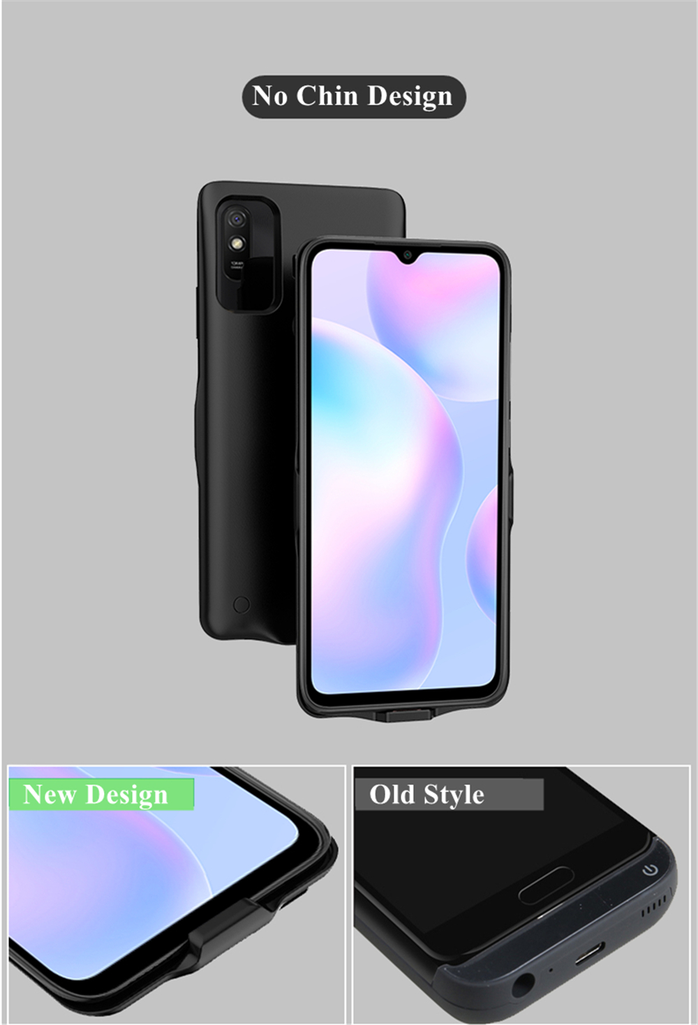 6800mAh External Power Bank Charging Cover For Xiaomi Redmi 9A Battery Case Portable Smart Battery Charger Cases For Redmi 9A