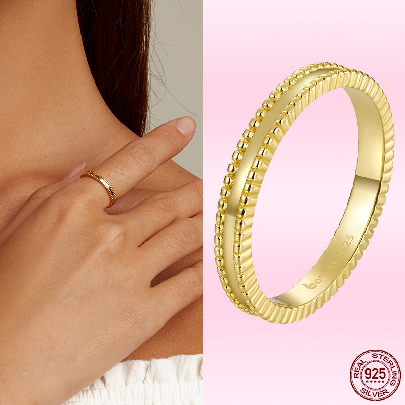 Bamoer Pure Witte Vinger Ring Voor Vrouwen Shiny Clear Zirkoon Echt 925 Sterling Zilver Elegante Ring Formele Bruiloft Sieraden: 6 / GAR232