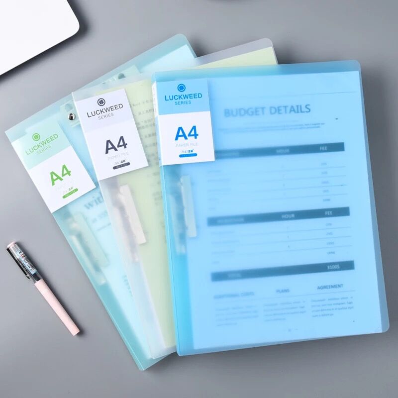 1 ud. Clásico A4 Clip Carpeta de papel organizador cubierta estuche de almacenamiento de documentos Clip titular Oficina Papelería para estudiantes escolares