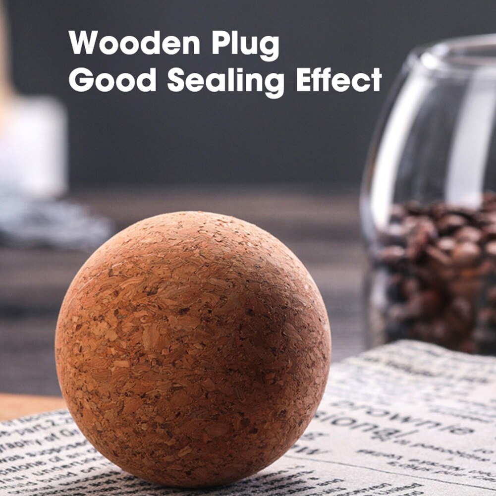 550/750/1200ml Clear Wood Cork Glass Storage Bottle Bean Sugar Tea Coffee Cork Stopper Glass Jar Can Household Organizer