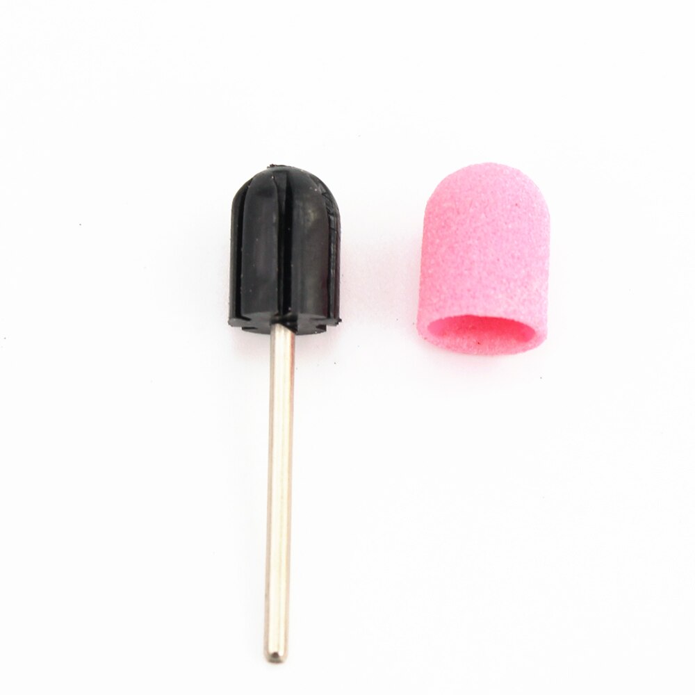 Tampas de plástico para lixar o pé, base rosa, cuidados de pedicure, polimento, areia, acessórios para broca, ferramenta de cutícula dos pés 13, 20 peças * 19mm