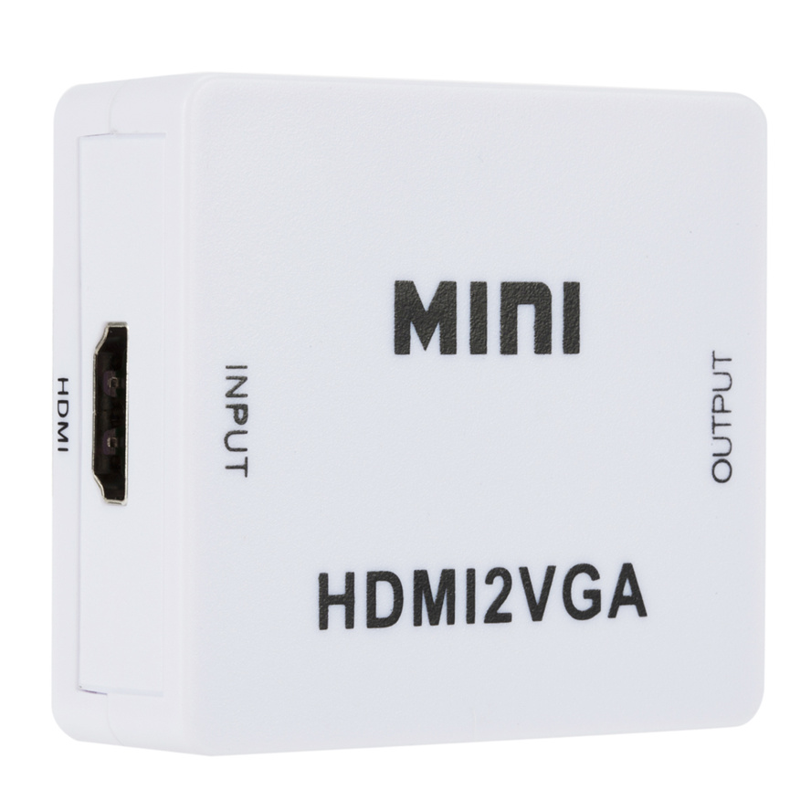 Portable Mini HDMI compatible TO VGA Converter HDMI2VGA Video Box Audio Adapter 1080P For Notebook PC HDTV Projector
