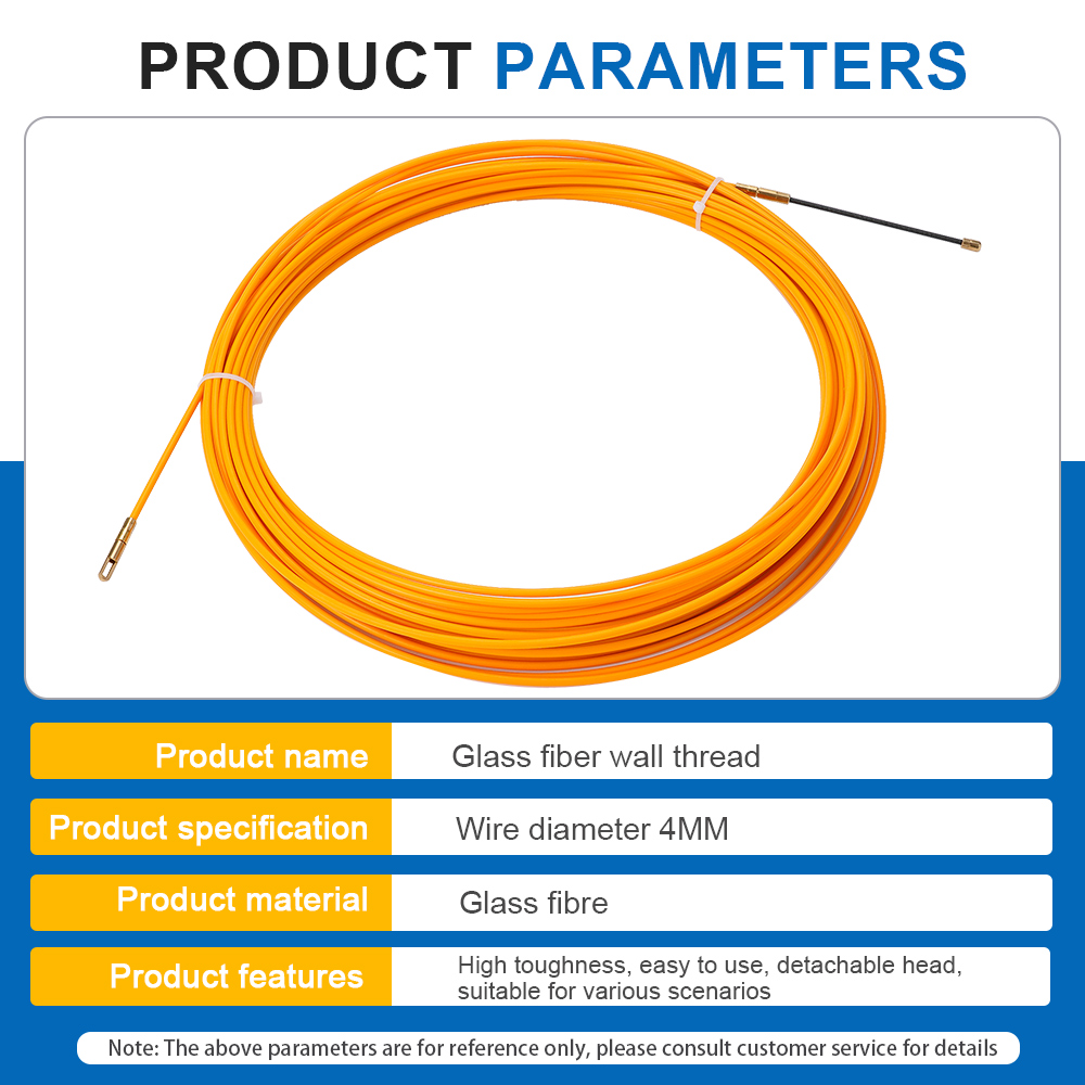 Push-Puller für Glasfaser-Elektrokabel 5m/15m/20m/25m/30m 4mm Kabeltrommel Kanal Schlangen Rodder Fisch band Draht Gewinde hilfe Werkzeug