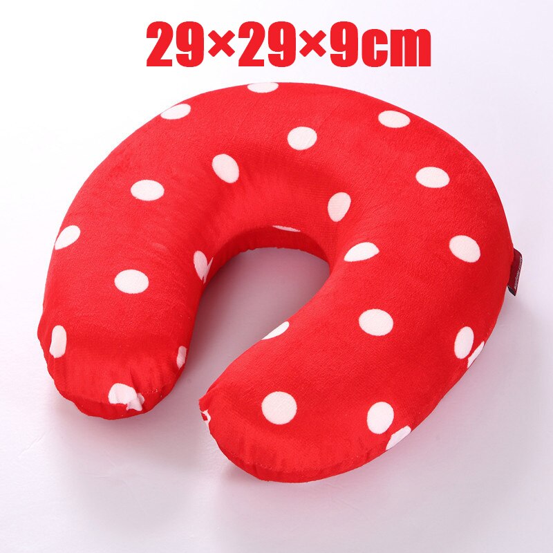 U form latex minne skum resekudde ortopedisk hals kontor / massage / resekuddar almohada anti-ronquido med sammet rock: Röd