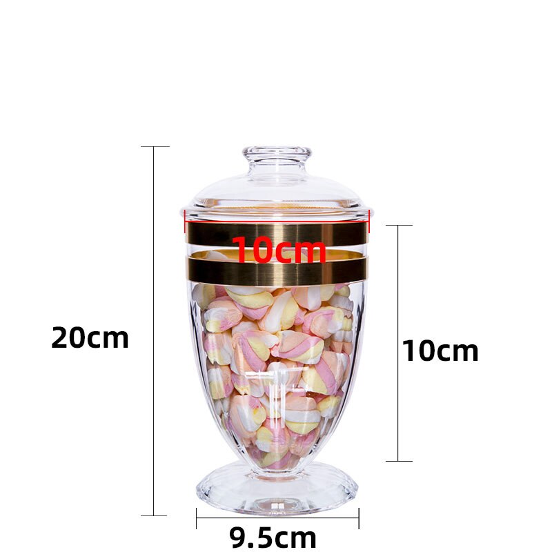 Acrylic Jars with Lid Glass Candy Jar Snack Organizer Tank Cereal Dispenser Can Desktop Sugar Pot Home Decoration Modern: C-900ML