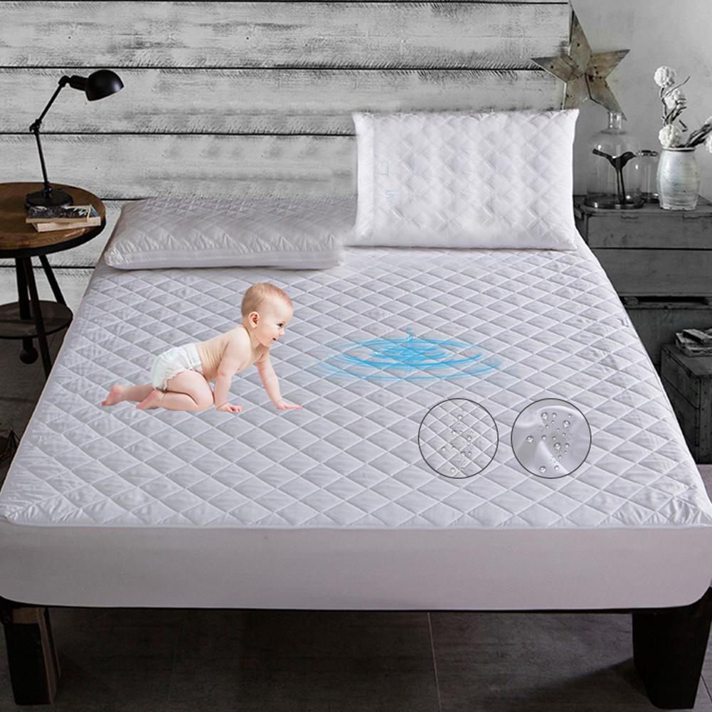 Koningin Koning Brushed Stof Gewatteerde Waterdichte Matras Cover Super Zacht Ademend Absorberende Persoonlijke Zorg Matras Protector