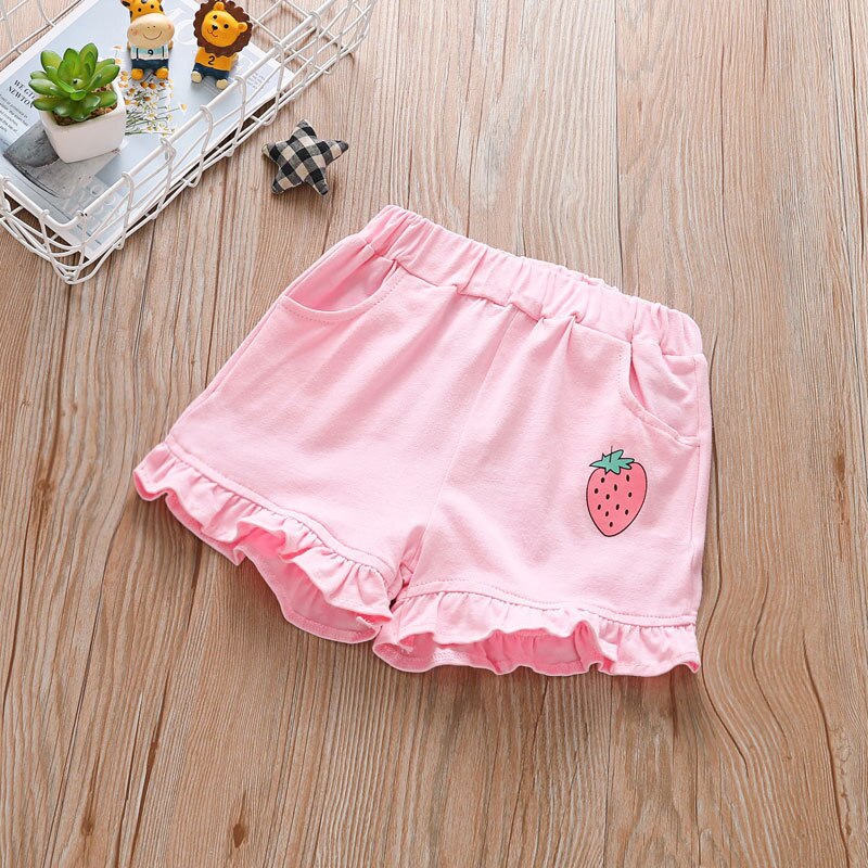 V-TREE Short D'été Pour Filles Coton Enfants Pantalons Courts Shorts de Plage Vêtements De Sport Décontracté Enfants Vêtements Doux: Rose / 24M