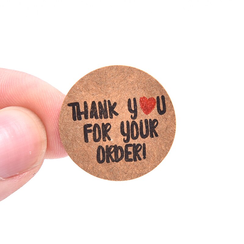 500 Pcs/1 roll Round Kraft Paper Label Sticker Thank You for you order Stickers for Scrapbook Stationery Sticker