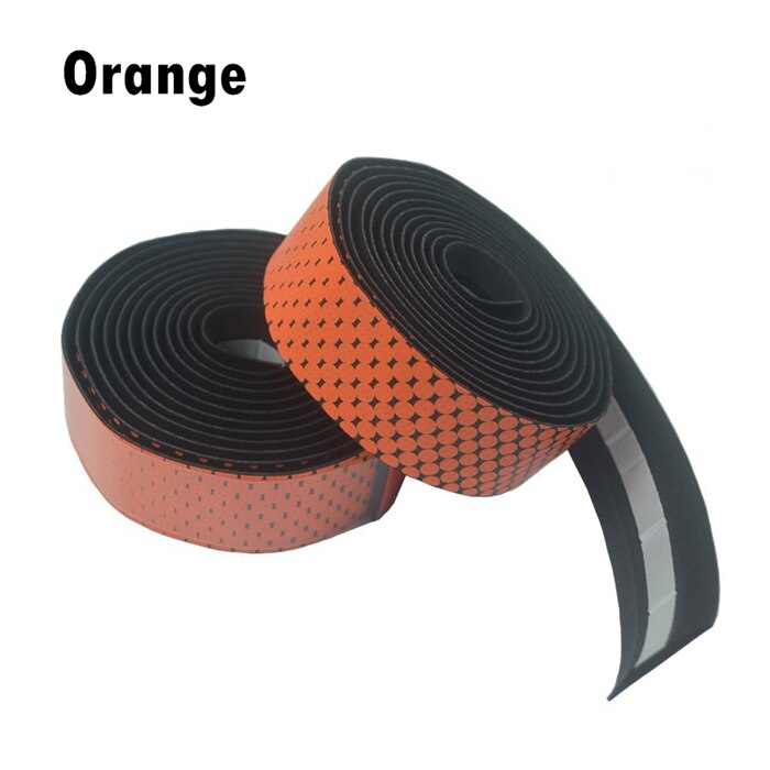 Pu cykel bånd cykel kork styr tape tape  +2 bar stik cykeltilbehør gradient cykel styr bånd: Orange