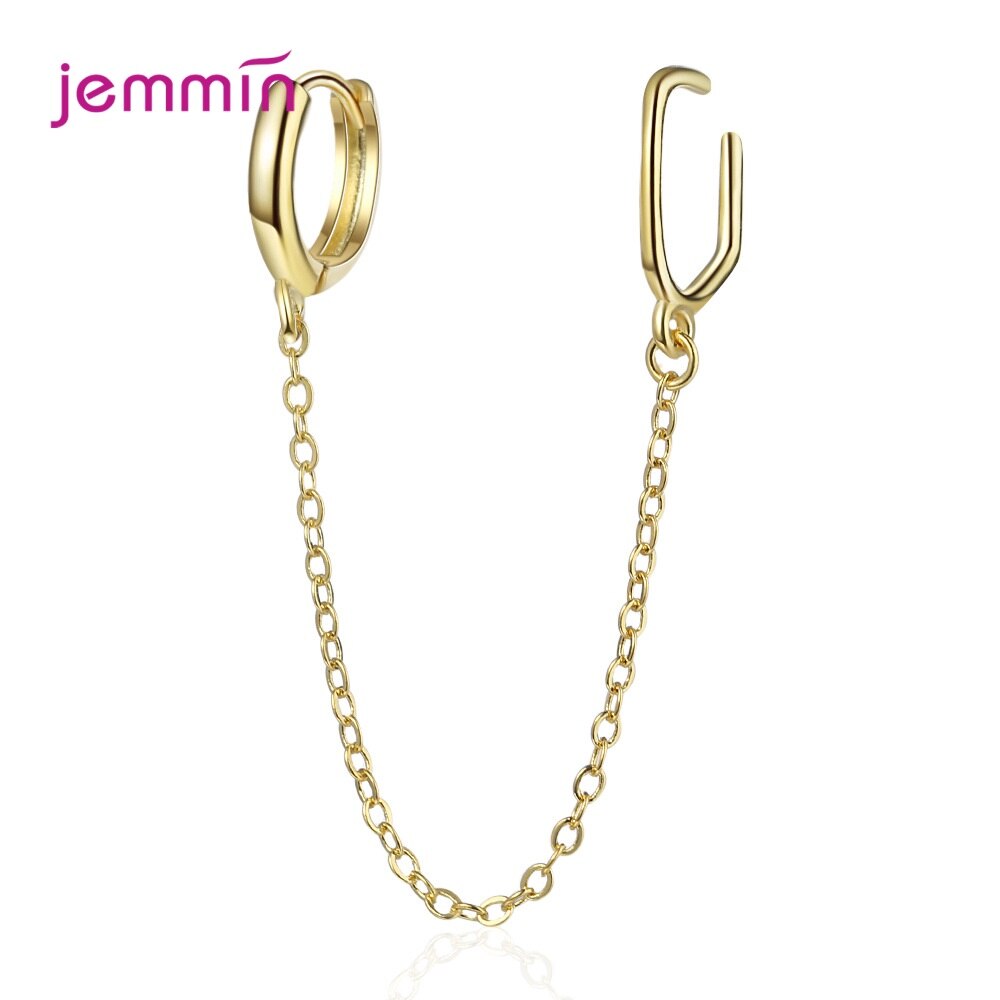 Echt 925 Sterling Zilveren Oorbellen Vrouwen Meisje Ronde Loop Oorbellen Lange Oor Keten Lijn Party Sieraden Brincos