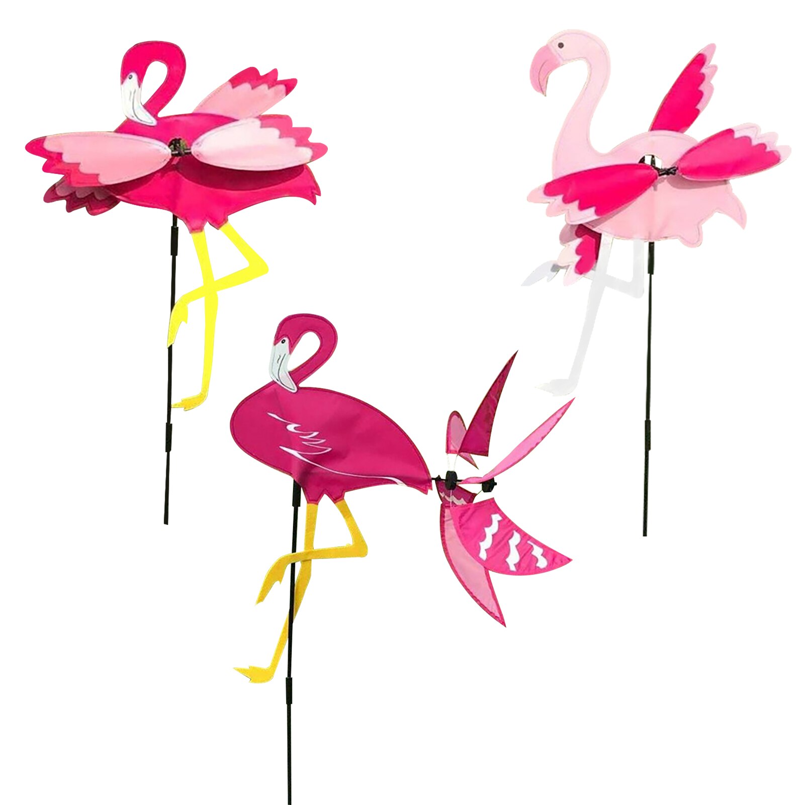 Moulin à vent flamant rose en fer forgé, , américain, mignon, oiseau, Animal, , jardin, décoration de maison