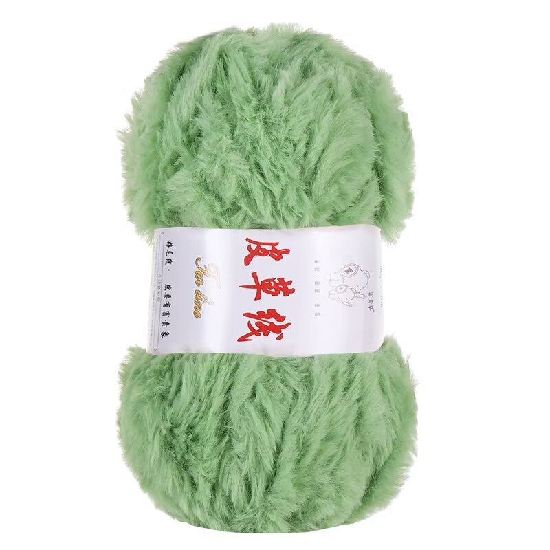 1Pc 100g Super Chunky Bont Garen voor hand breien pluizig zacht warm Gehaakte lijn om trui jas Sjaal Hoed lange pluche draden: green