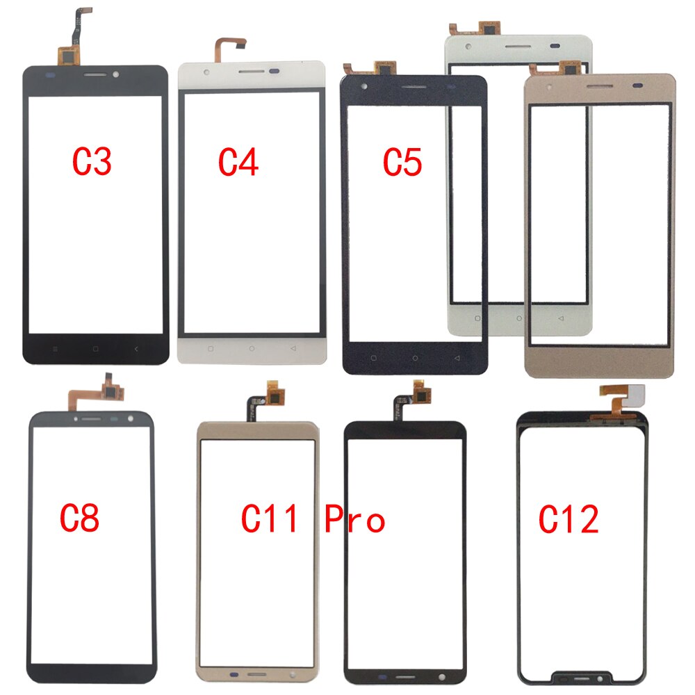 Pantalla táctil de cristal para Oukitel C3 C4 C5 C8 C11 Pro C12 pantalla táctil de cristal digitalizador de vidrio de Panel Sensor Mobile teléfono adhesivo