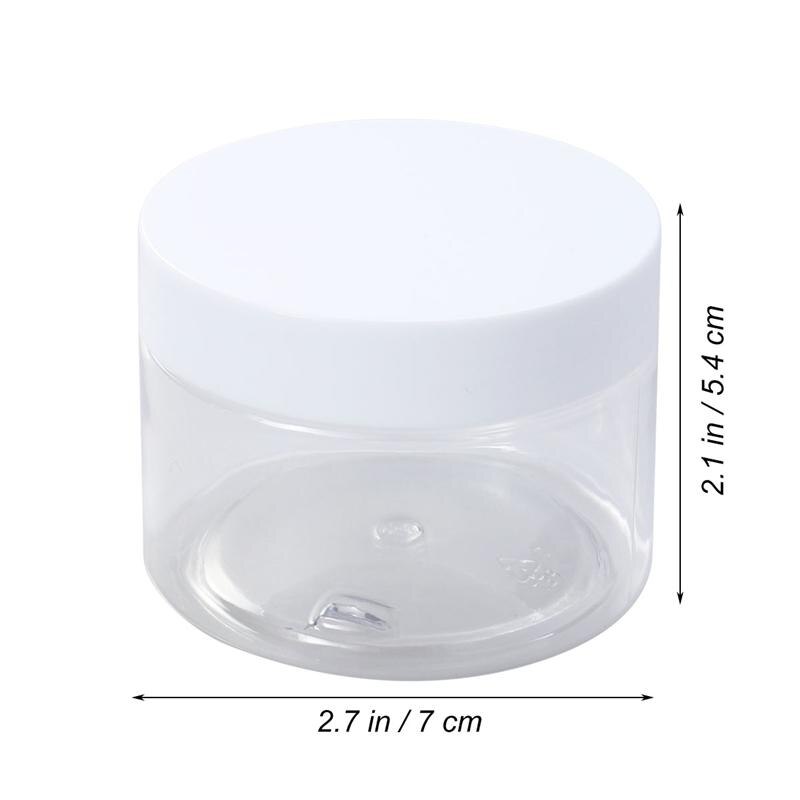12Pcs Empty Clear Plastic Clay Storage Favor Jars Wide-Mouth Refillable Containers With Lids For Crafts Cosmetics Lotions
