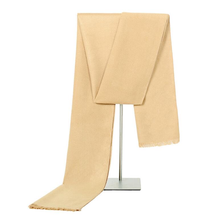 Bufanda clásica de algodón para hombre y mujer, chal largo de , a la , de invierno, con anillo, HY121: Beige