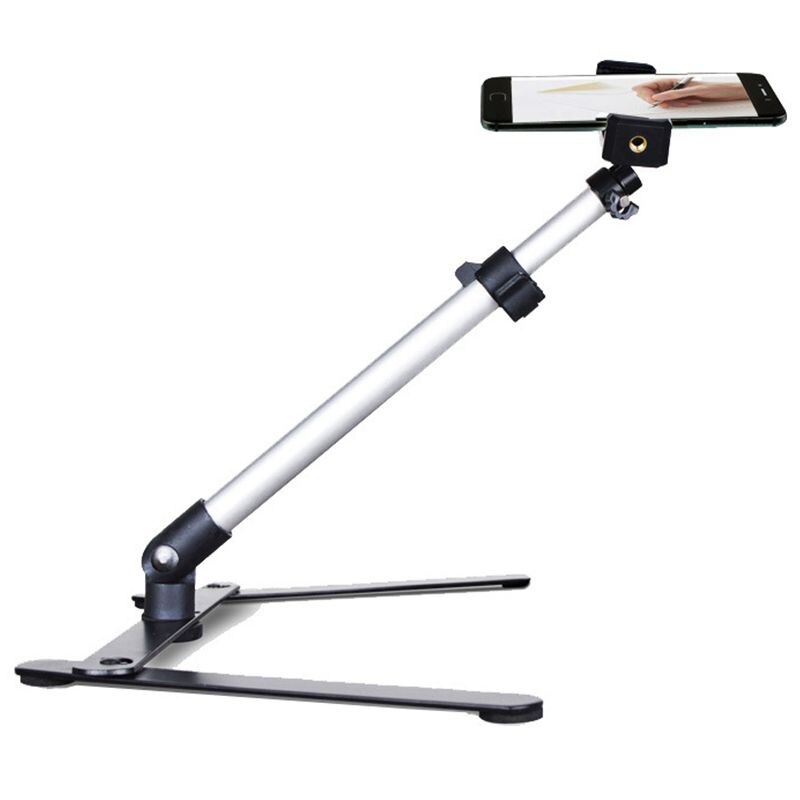 Fotografie Verstelbare Tafel Top Stand Set Mini Monopod + Telefoon Clip Fill-In Licht Bluetooth Controle: Default Title