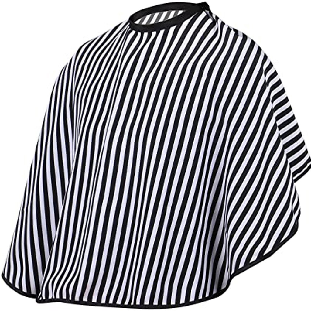 Adjustable Black and White Stripe Haircut Hairdressing Barber Cloth Waterproof Gown Hair Cutting/Barbers Cape: C