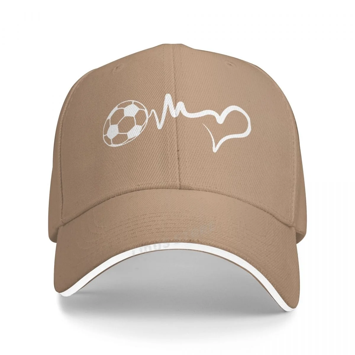 Fotbollsboll hjärtslag basebollkeps herr fotboll sport hiphop-keps sommar justerbar fotboll älskare keps snapback gorra: Kaki