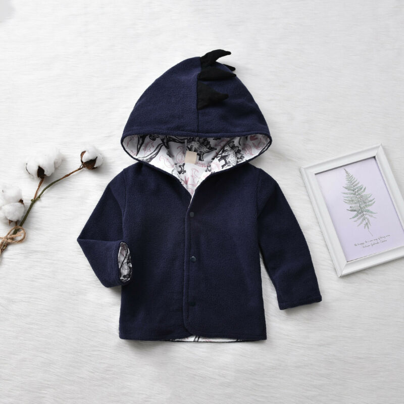 Dinosaurus Jassen Peuter Kids Baby Jongens Meisjes Jassen Hooded Solid Winter Lange Mouw Sweatshirt Tops Rits Casual Jack