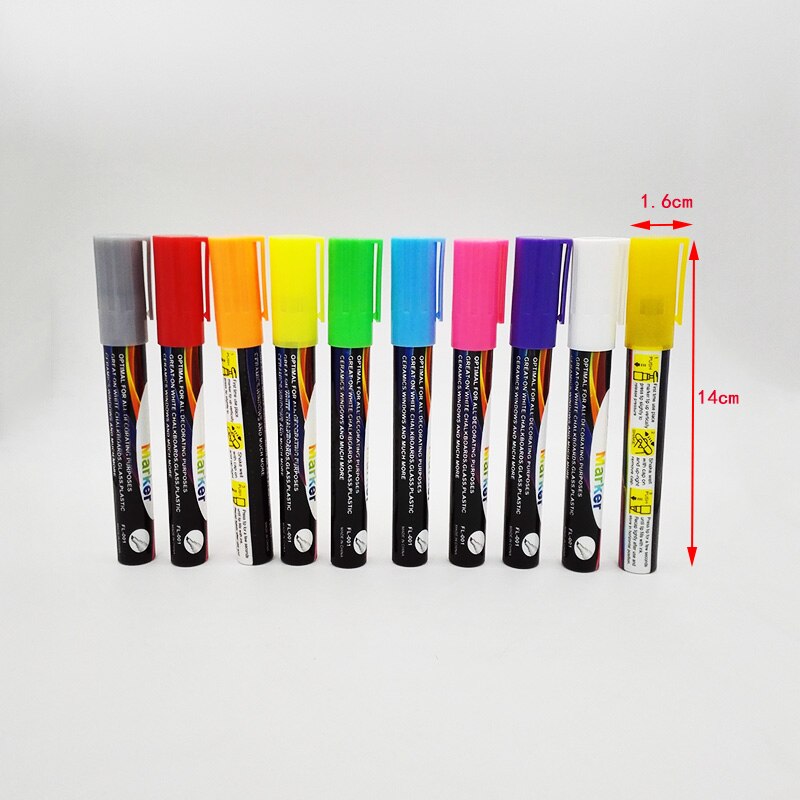 10 Kleur Uitwisbare 6Mm Geen Stof Krijt Milieuvriendelijke Vloeibare Krijt Voor Led Board Whiteboard Markeerstift Markers