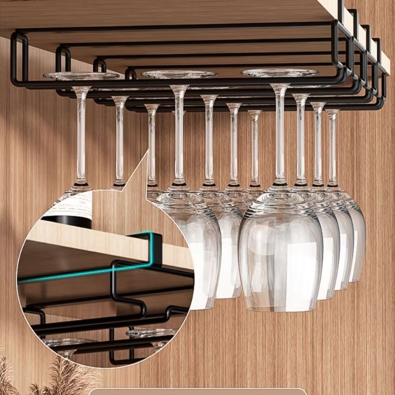 Home aan de muur gemonteerd wijnglasrek, kast wijnglashouder, hoge voet glashouder, wijnrekdecoratie, ideaal voor keuken