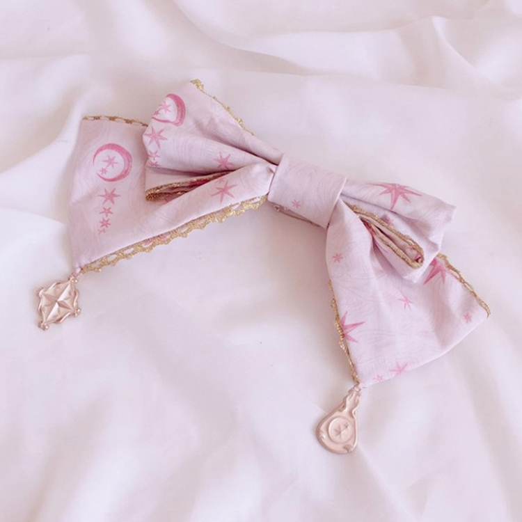 Bandeau lolita pour fille en dentelle doux, bandeau pour cheveux pour lolita, cerceau pour cheveux, accessoire pour cheveux: Pink brooch