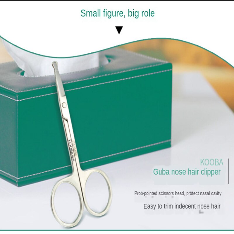100% 1pc Steel Mini Portable Curved Mustache Nose Ear Hair Remover Scissor Trimmer Safety Tips