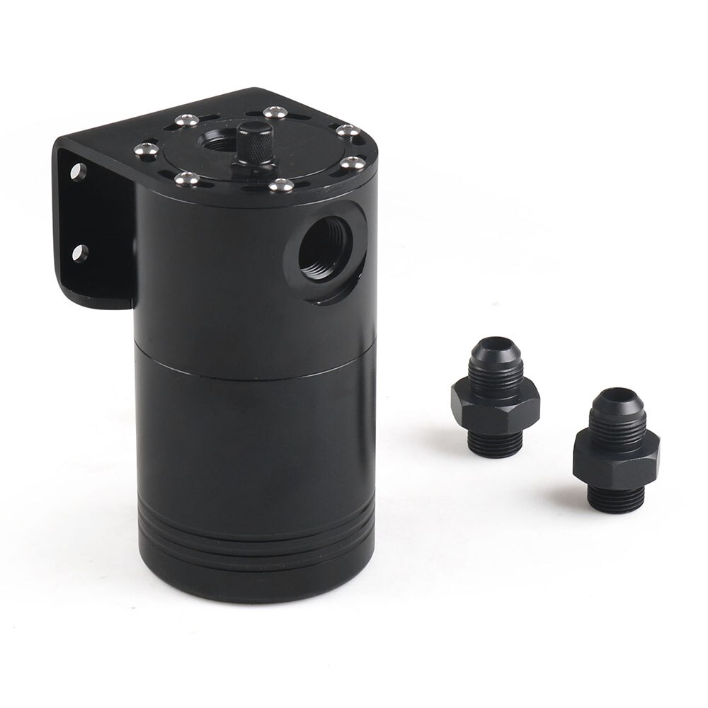 600ML Aluminum Baffled Car Oil Catch Can Tank Separator Reservoir Oil Catch Tank With AN10 Adapters