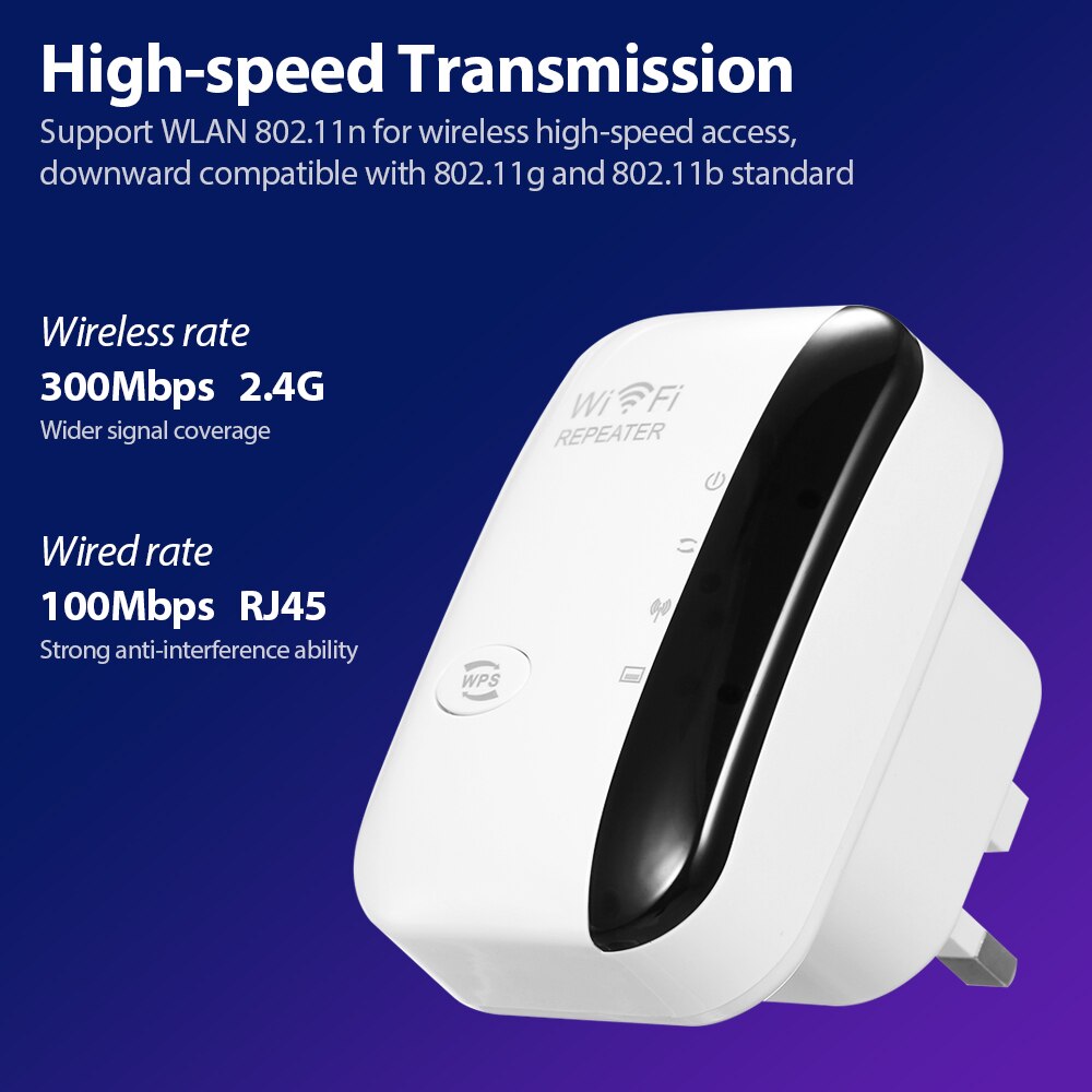 300M Wifi Signaal Versterker Draadloze Wifi Repeater Wifi Range Extender Met 2 Interne Antennes Voor Home Office Wit Eu plug