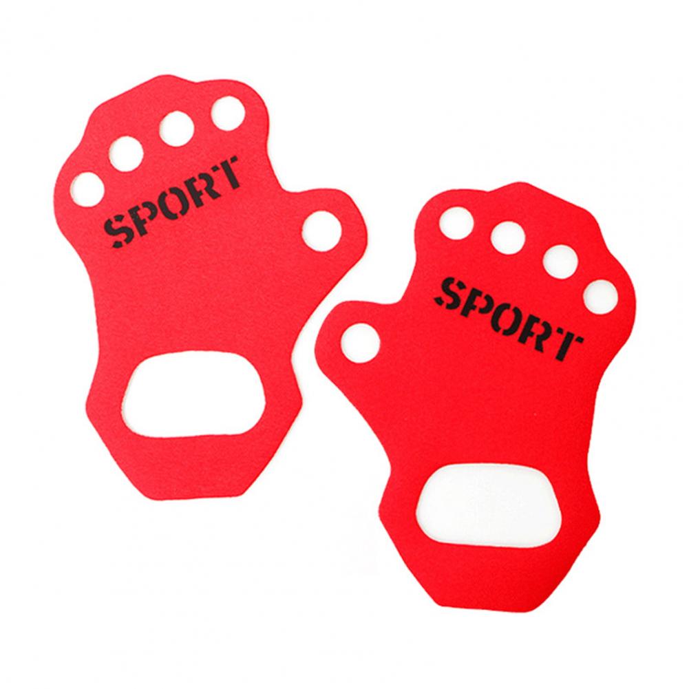 Gants d'entraînement antidérapants, paume d'haltérophilie, poignées de traction, Fitness, gymnastique, gants d'entraînement, protection des mains: Rouge / L