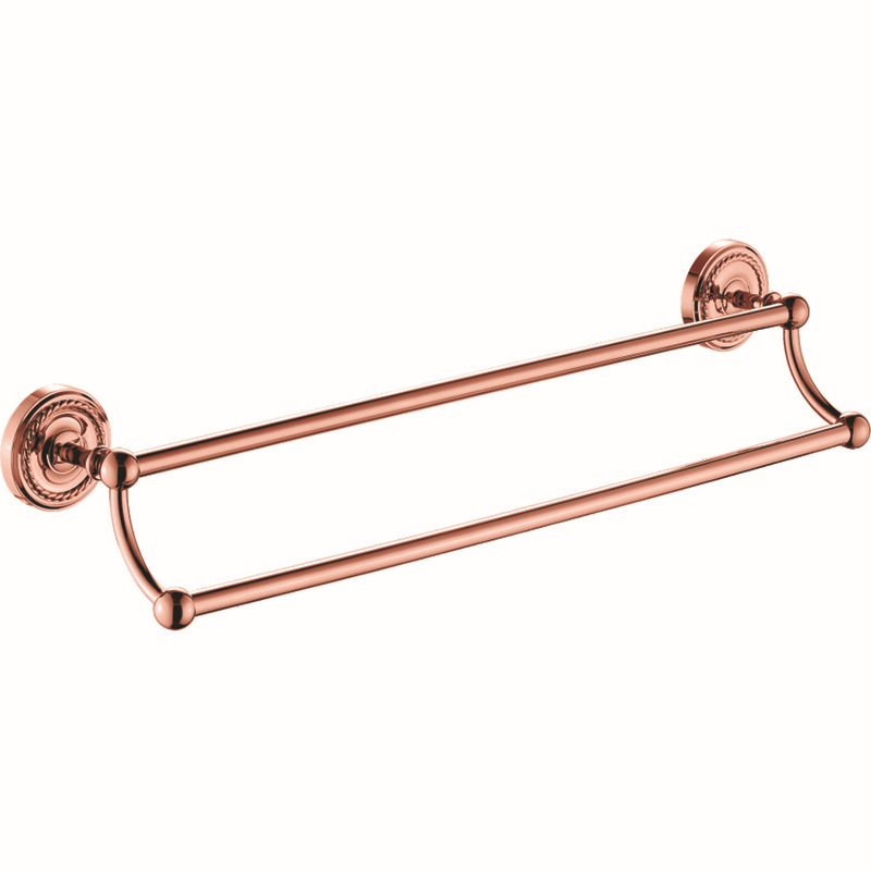 Accessoires de salle de bain en or Rose, ensemble de porte-savon en laiton, porte-papier de toilette: Double pole