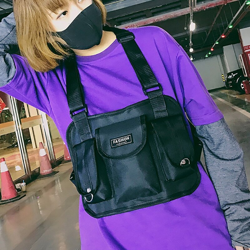 Chest Waist Bag Front Hip Hop Streetwear Chest Bag Cross Shoulder Bags
